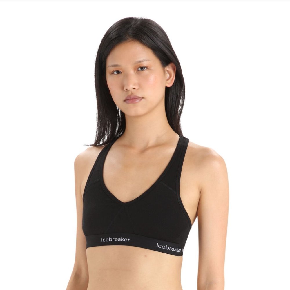 Icebreaker Women's Merino Sprite Racerbrack Bra Black Medium - like new
